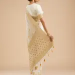 Off White Zariwork Banarasi Silk Saree