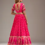 Rani Pink Mirrorwork Satin Readymade Lehenga